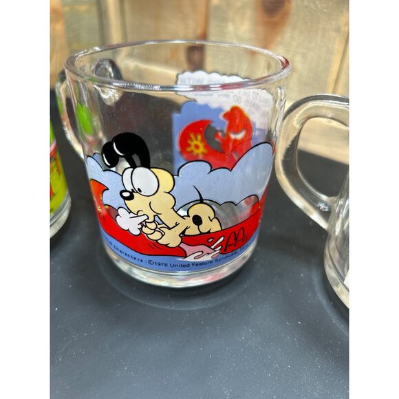 Vintage McDonalds 1978 Garfield Comic Glass Mugs Set - Picture 8 of 10
